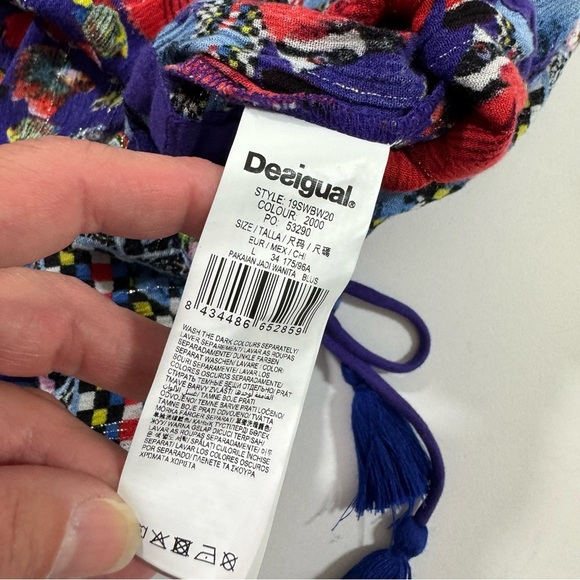 Desigual Andrea Gypsy Off Shoulder Blouse Tunic - Picture 6 of 10